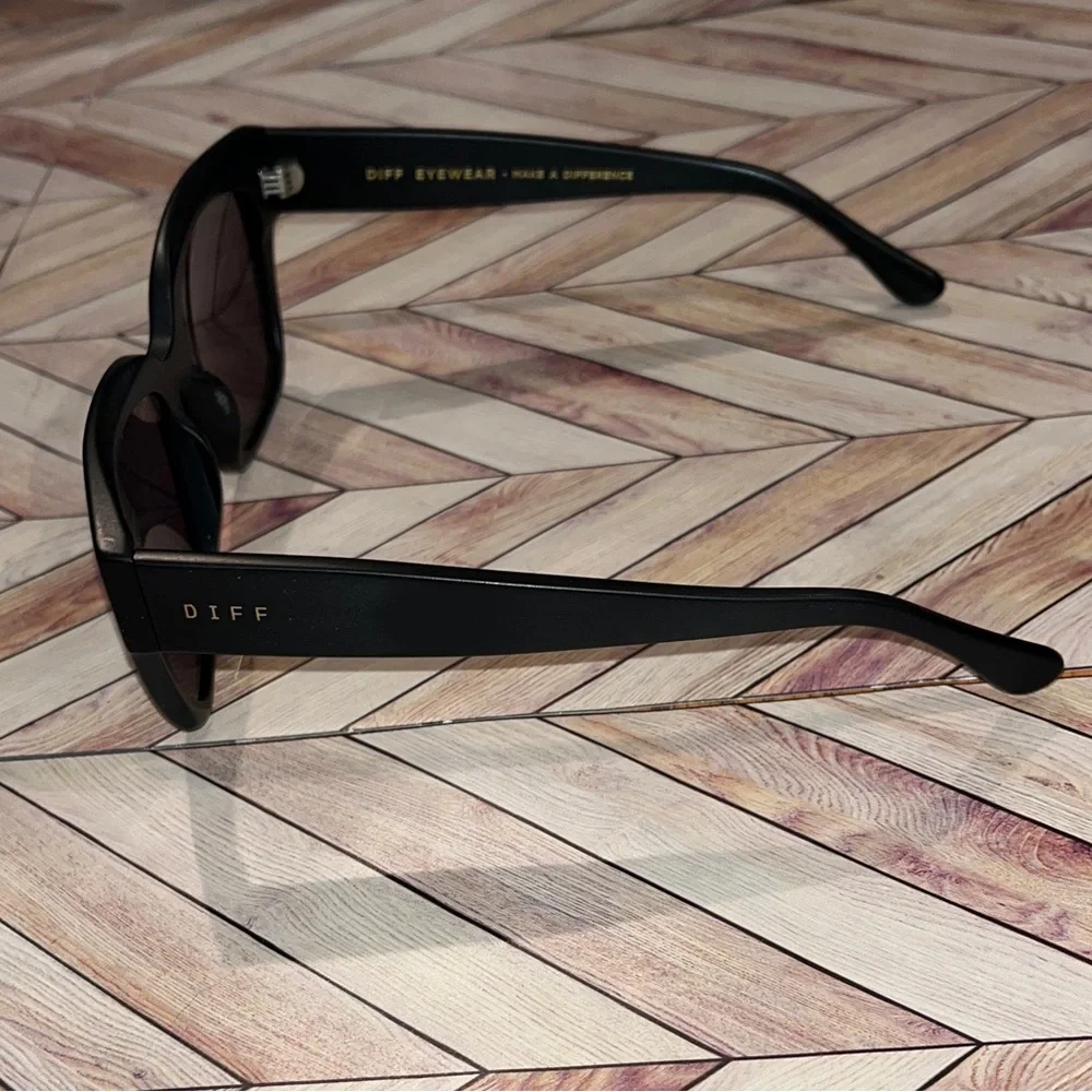 DIFF eyewear BELLA 2 oversized mirrored matte Black polarized Sunglasses